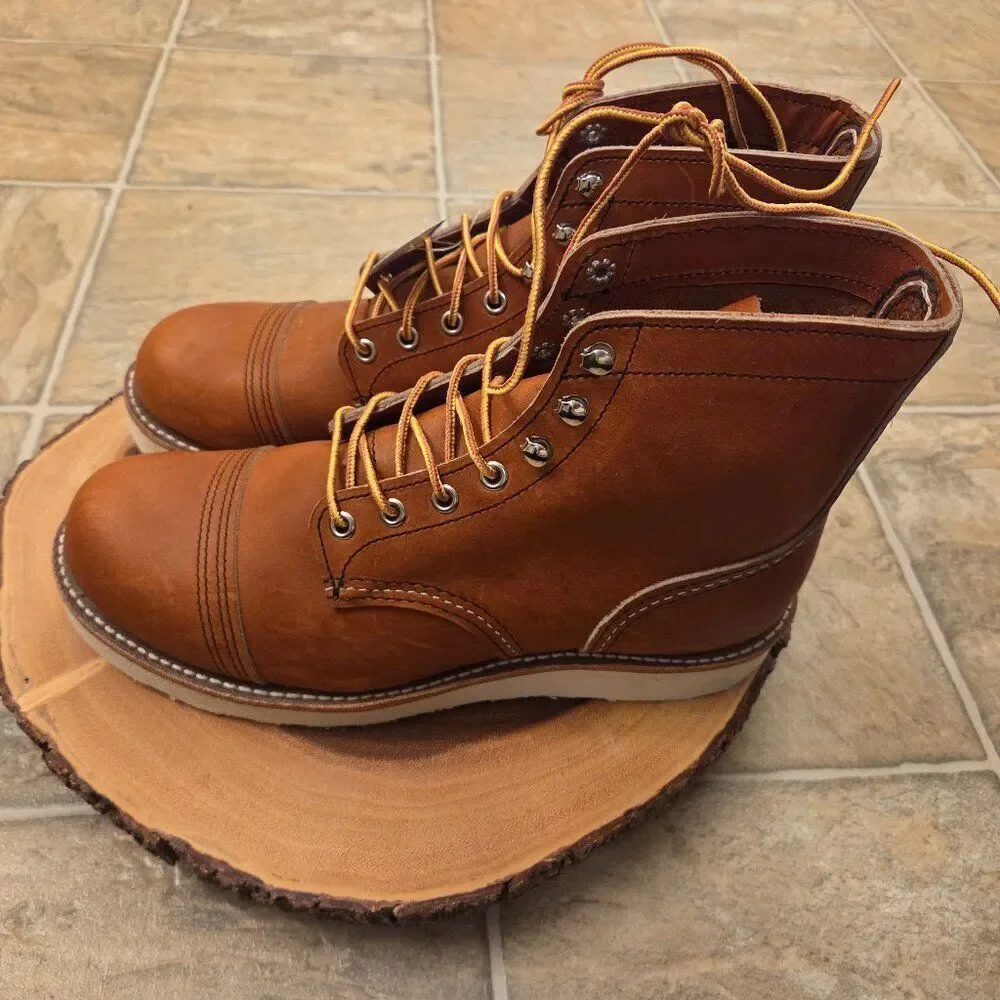 Red Wing Iron Ranger Traction Tred Mens Boot Size 7.5 Oro Legacy Leather 6 Inch